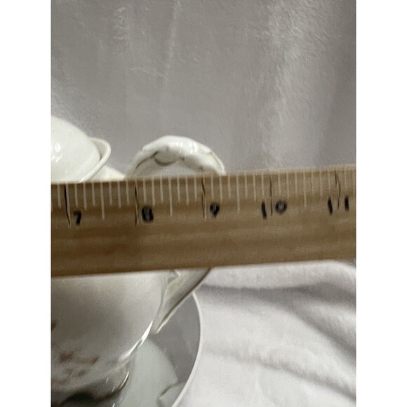 Limoge Teapot White with Gold Flowers Stamped Limoges France 9 Inches - Picture 12 of 16